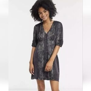 All Saints Koda Masala Mini Dress snake Print Short Sleeve